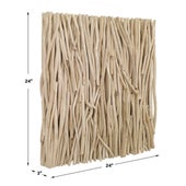 Gathered Teak Square Wood Wall Decor, Bleached