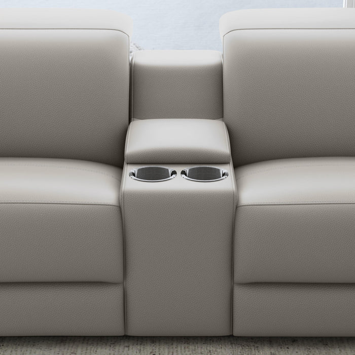 Aurora Leather Power Reclining Sectional with Power Headrests