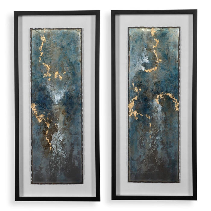 Glimmering Agate Framed Prints, S/2