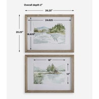 Serene Lake Framed Prints, S/2