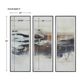 Graphite Horizon Framed Prints, S/3