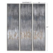 Gray Showers Hand Painted Canvases, S/3