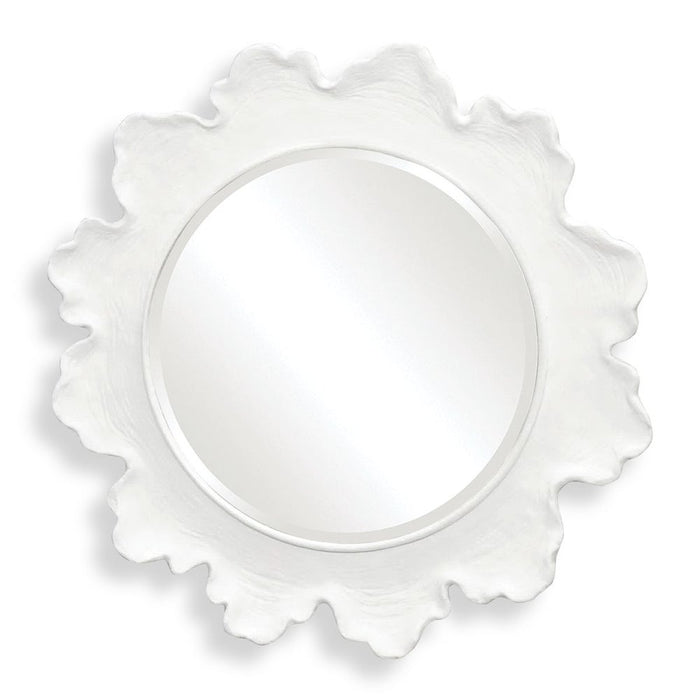 Sea Coral Round Mirror, White