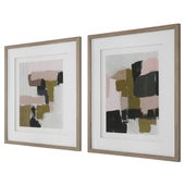 Color Block Framed Prints, S/2