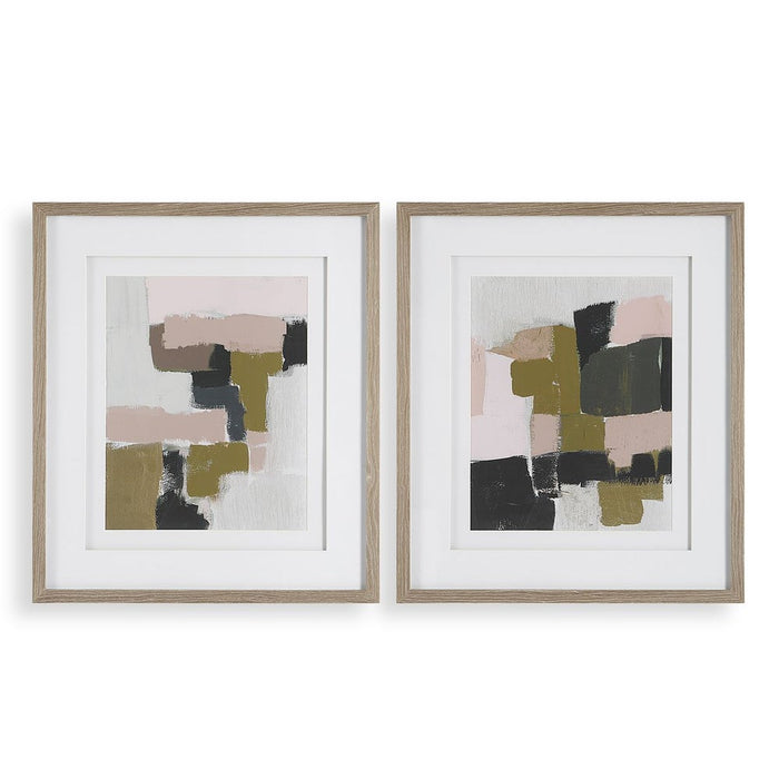 Color Block Framed Prints, S/2