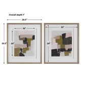 Color Block Framed Prints, S/2