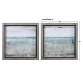 Aqua Horizon Framed Prints, S/2