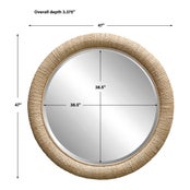 Mariner Round Mirror, Natural