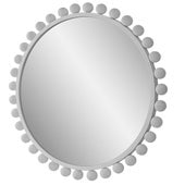 Cyra Round Mirror, White