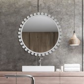 Cyra Round Mirror, White