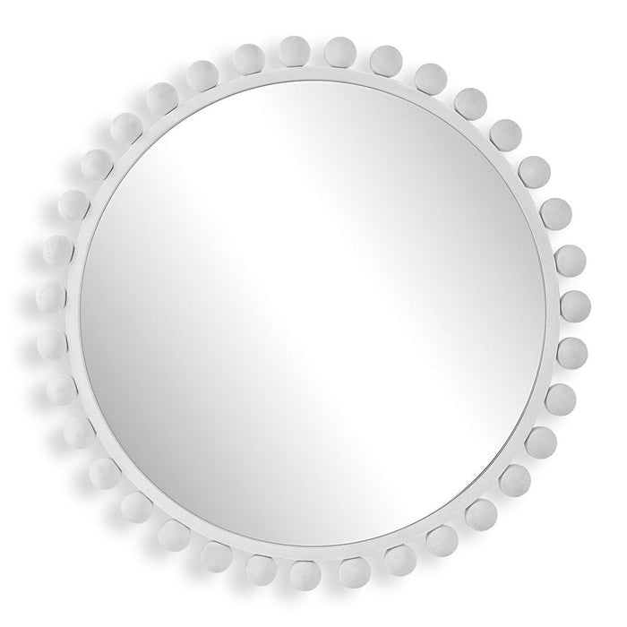 Cyra Round Mirror, White