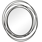 Whirlwind Round Mirror, Black