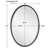 Sherise Oval Mirror, Bronze