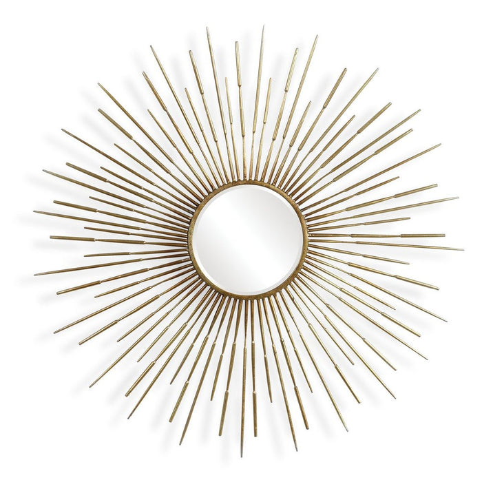 Golden Rays Round Mirror