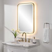 Crofton Lighted Vanity Mirror, Brass