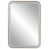 Crofton Lighted Vanity Mirror, Brass