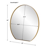 Cabell Small Mirror, Brass