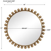 Cyra Round Mirror, Gold