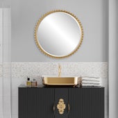 Taza Round Mirror, Gold