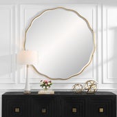 Aneta Large Round Mirror, Gold