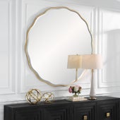 Aneta Large Round Mirror, Gold