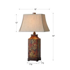 Colorful Flowers Table Lamp