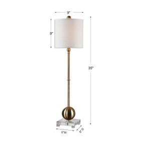 Laton Buffet Lamp, Brass