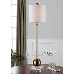 Laton Buffet Lamp, Brass