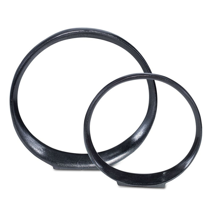 Orbits Ring Sculptures, Black Nickel, S/2