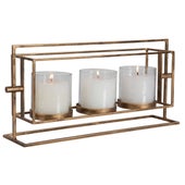 Wenman Triple Candleholder, Gold