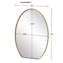 Cabell Oval Mirror, Brass