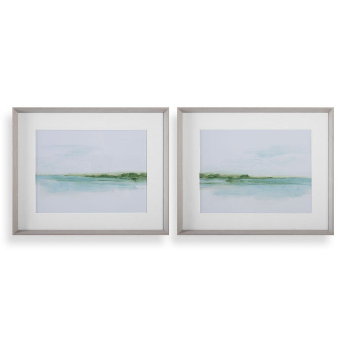 Green Ribbon Coast Framed Prints, S/2