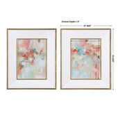 A Touch of Blush and Rosewood Fences Framed Prints, S/2