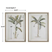 Banana Palm Framed Prints, S/2