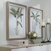 Banana Palm Framed Prints, S/2