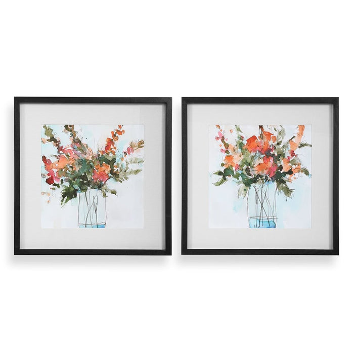 Fresh Flowers Framed Prints, S/2