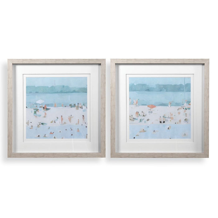 Sea Glass Sandbar Framed Prints, S/2