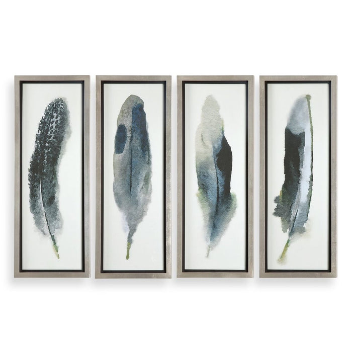 Feathered Beauty Framed Prints, S/4