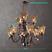 Vetraio, 9 Lt Chandelier