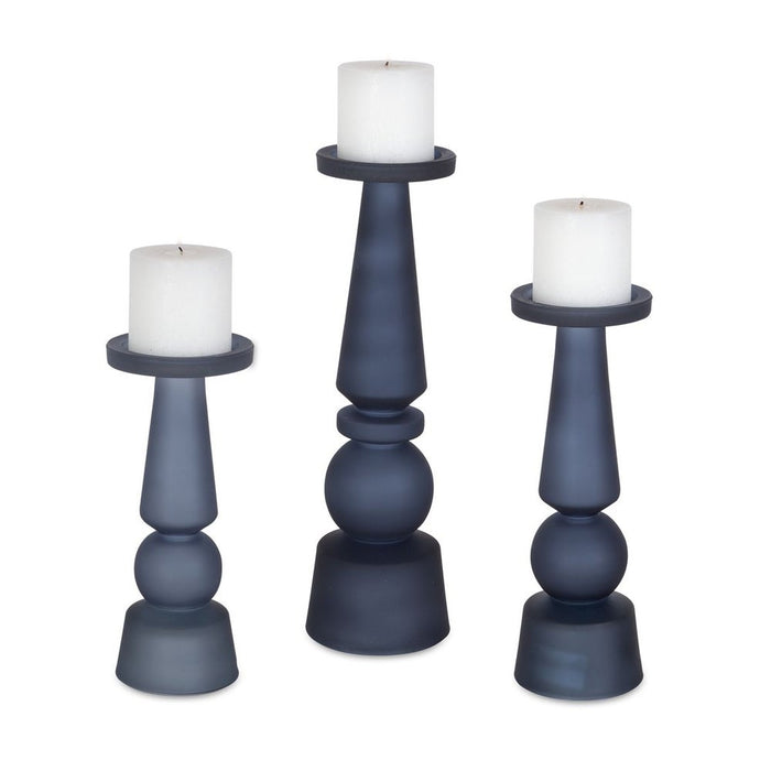 Cassiopeia Candleholders, Midnight Blue, S/3