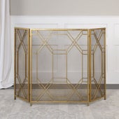 Rosen Fireplace Screen, Gold