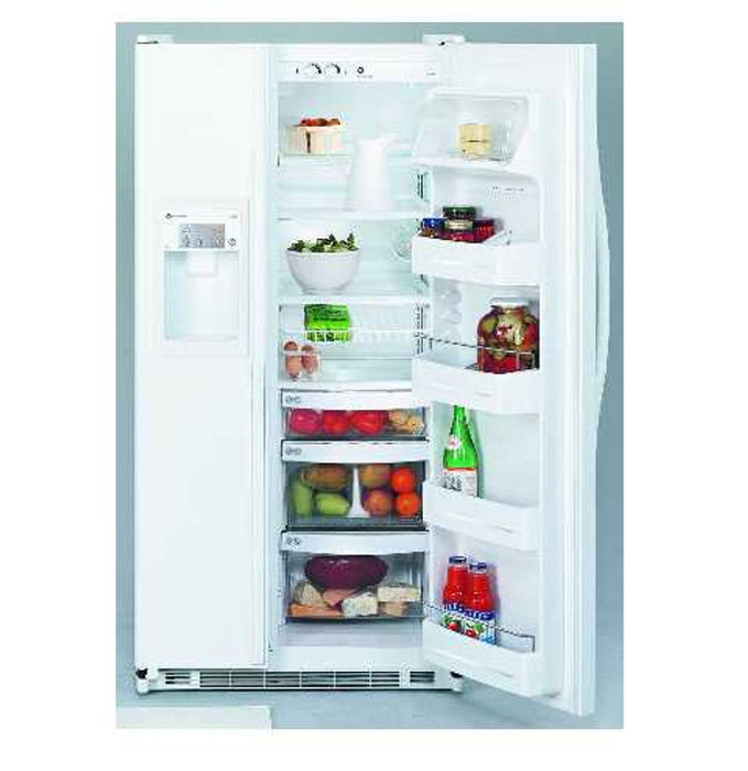 GE® Refrigerator Side by Side, 692 liters (Freezer 252 L), SoftTouch dispenser, White Color Model