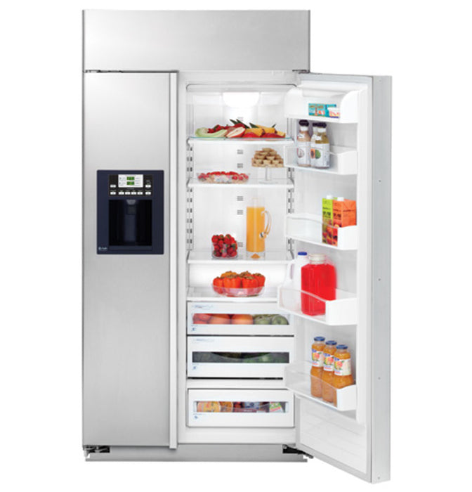 GE Profile™ 42" Built-In Stainless Side-by-Side Refrigerator with Electronic Dispenser