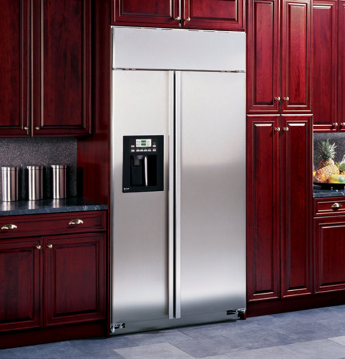 GE Profile™ 42" Built-In Stainless Side-by-Side Refrigerator with Electronic Dispenser