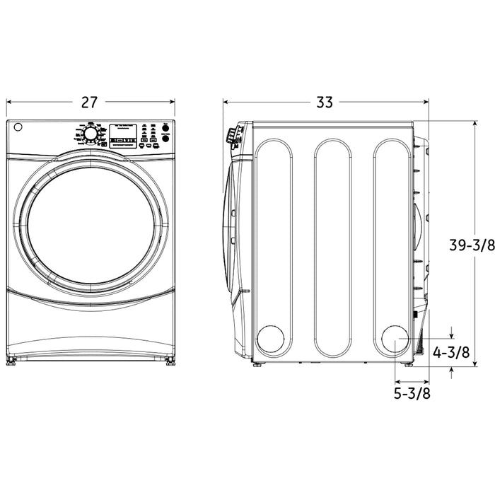 GE® 7.5 cu. ft. Capacity Front Load Gas Dryer with Steam