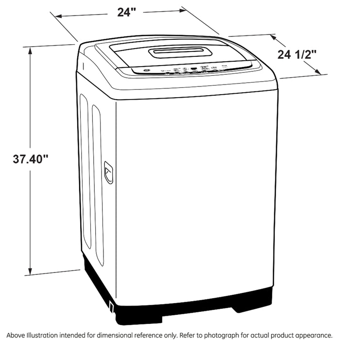 GE® Space-Saving 2.8 cu. ft. Capacity Stationary Washer with Stainless Steel Basket