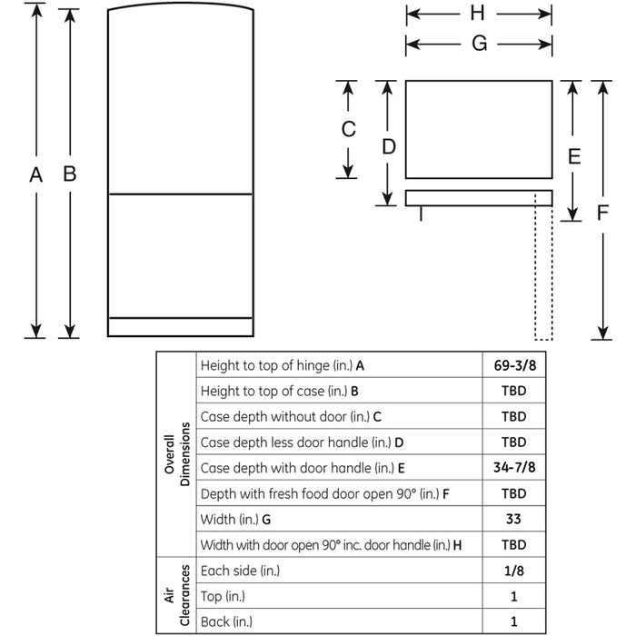 GE® ENERGY STAR® 23.1 Cu. Ft. Bottom Freezer Refrigerator