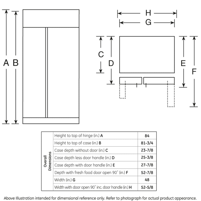 GE Profile™ Series 48" Built-In Stainless Side-by-Side Refrigerator