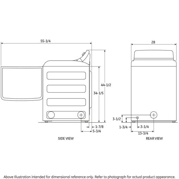 GE® Long Vent 7.8 cu. ft. capacity electric dryer