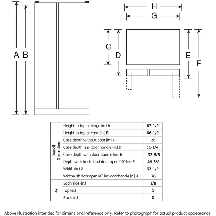 GE® ENERGY STAR® 21.8 Cu. Ft. Side-By-Side Refrigerator